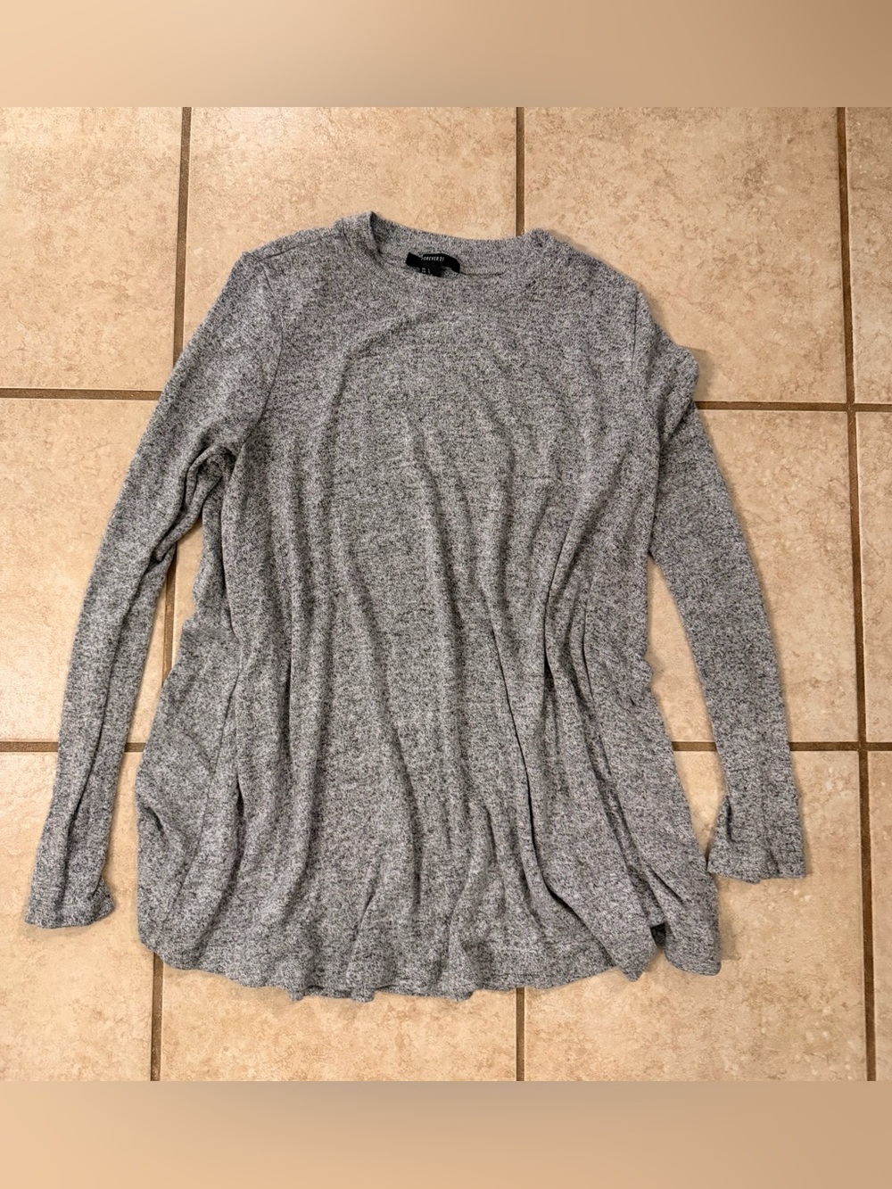 EUC Forever 21 Gray Marled Long Sleeve Tunic
